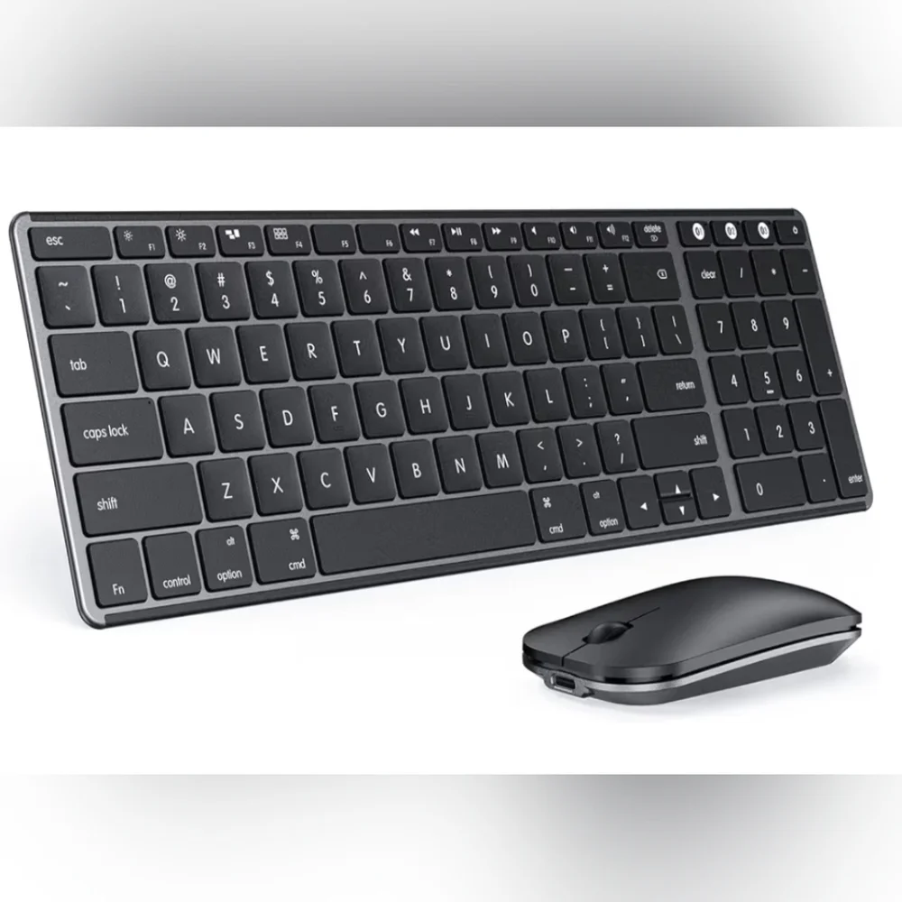 Space Gray Wireless Black Keyboard & Mouse Set